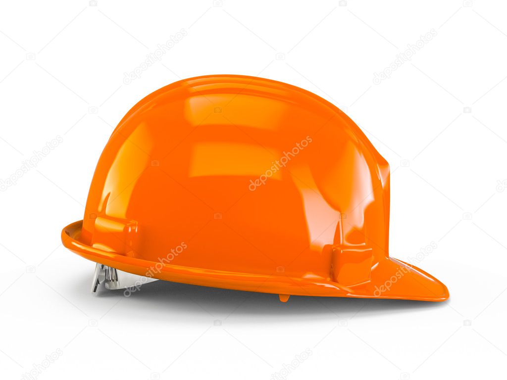 Orange Red plastic construction helmet