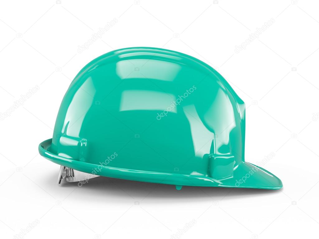 Cyan Aqua plastic construction helmet
