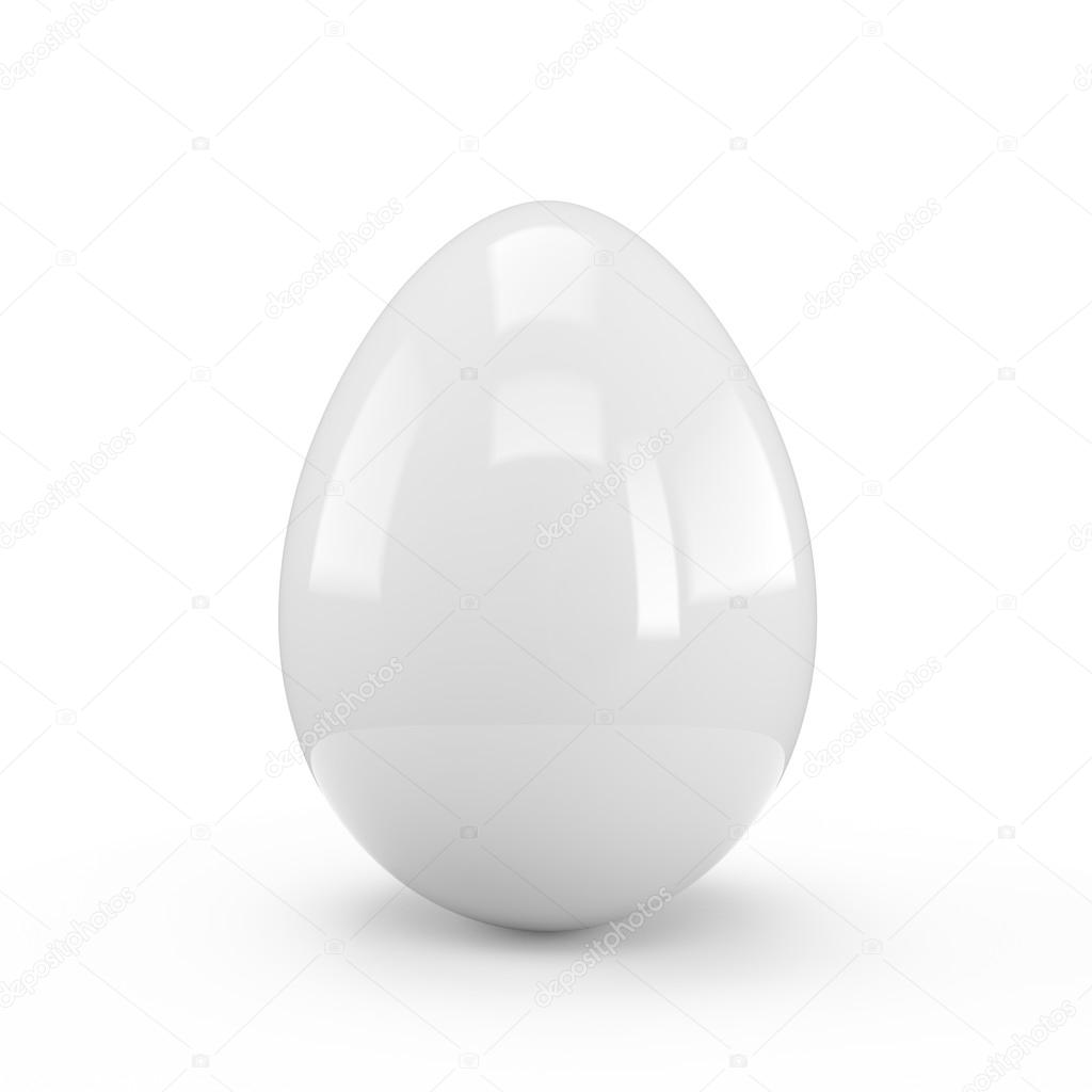 White Egg isolated on white background
