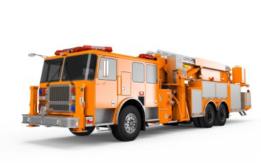 Turuncu Firetruck perspektif Önden Görünüm