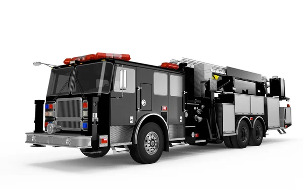 Black Firetruck perspective front view — Stock Photo, Image