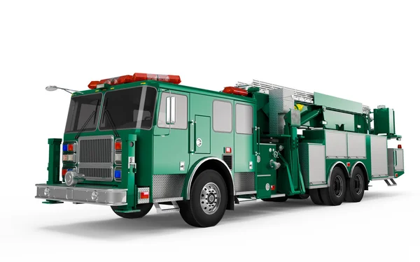 Medium Voir la perspective du camion de pompiers vert vue de face — Photo