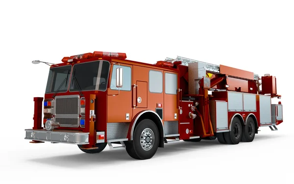 Brown Firetruck perspective front view — Stock Photo, Image