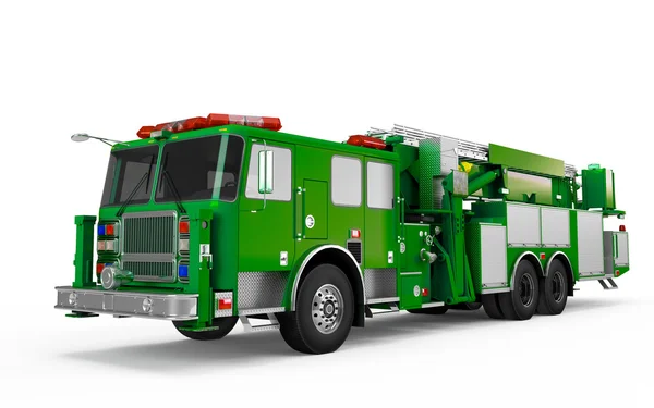 Perspective de camion de pompiers vert vue de face — Photo