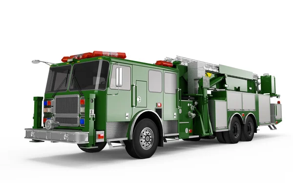 Dark Green prospettiva Firetruck vista frontale — Foto Stock