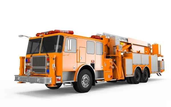 Vue avant perspective camion de pompiers orange — Photo
