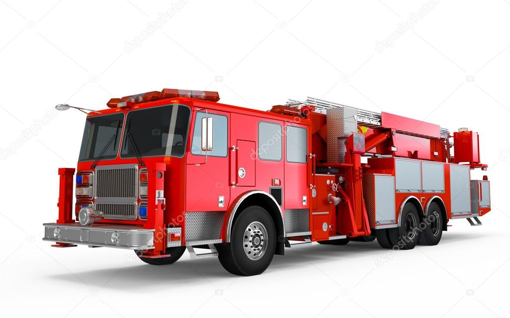 Red Firetruck perspective front view
