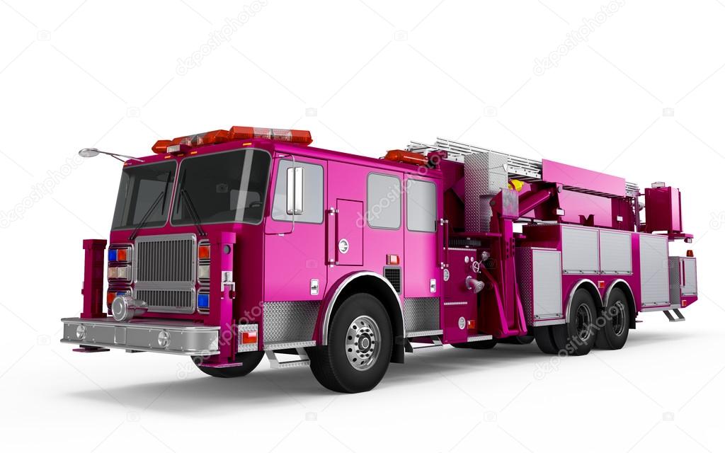 Dark Magenta Firetruck perspective front view