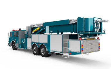 Karanlık Çelik mavi Firetruck perspektif geri görüntülemek