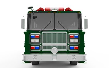 Koyu yeşil Firetruck Önden Görünüm