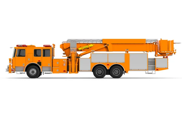 Orange Firetruck vista profilo sinistro — Foto Stock