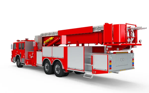 Vista posteriore prospettiva Red Firetruck — Foto Stock