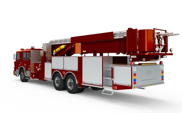 Vista posteriore prospettiva Brown Firetruck — Foto Stock