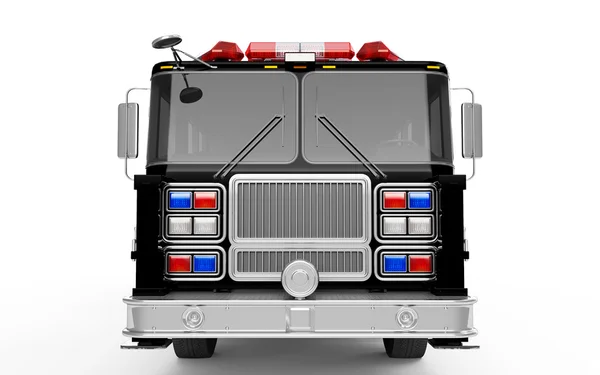 Black Firetruck front view — Stock Photo, Image