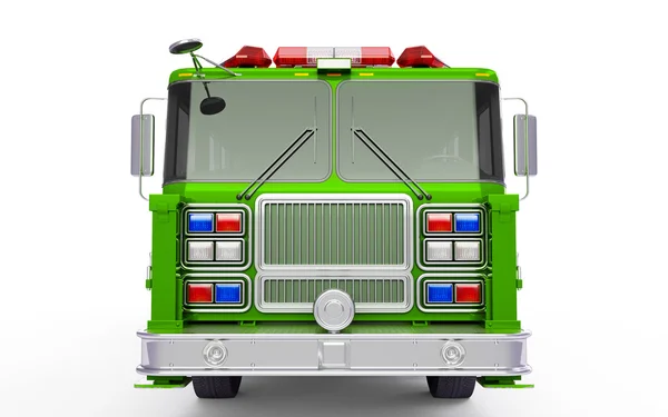 Camion de pompier vert chaux vue de face — Photo