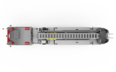 Gümüş Firetruck Üstten Görünüm