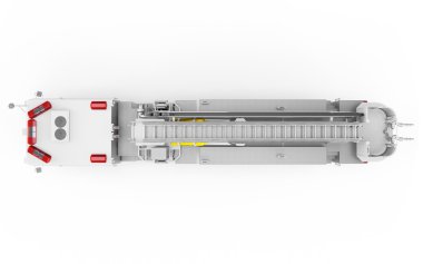 Beyaz Firetruck Üstten Görünüm