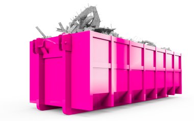 Derin Pembe moloz konteyner perspektif iã§in de 
