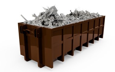 Koyu Kahverengi moloz konteyner perspektif iã§in devan gÃ1/4venliÄ i