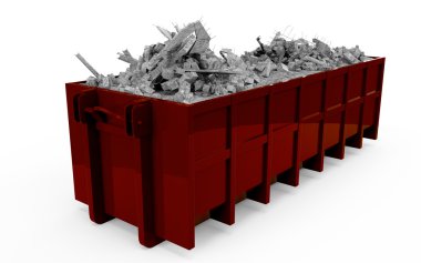 Kahverengi moloz konteyner perspektifi ön görünüm