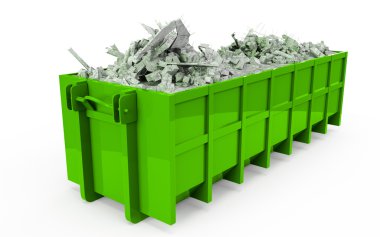 Kireç Yeşil moloz konteyner perspektif ön görünüm