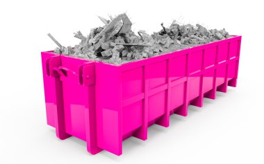 Derin Pembe moloz konteyner perspektif iã§in de 