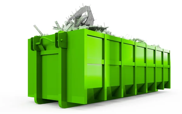 Kireç Yeşil moloz konteyner perspektif ön görünüm