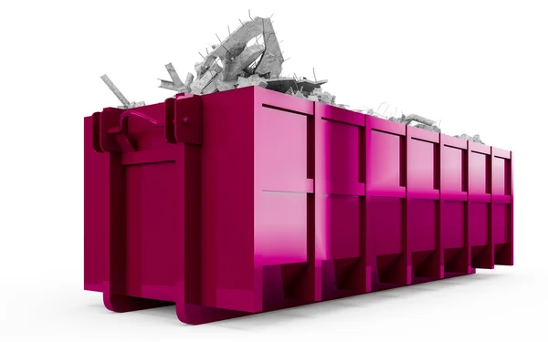 Donker magenta container perspectief vooraanzicht — Stockfoto