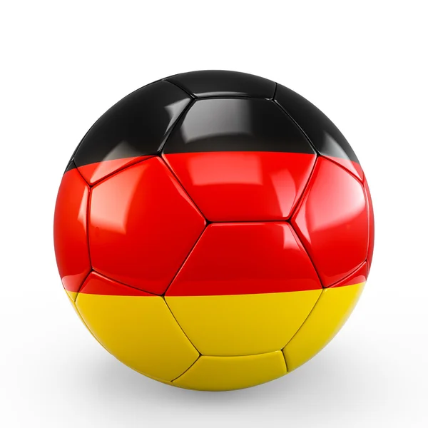 Bola de futebol coberta com a Alemanha Textura da bandeira alemã isolada sobre fundo branco. Renderização 3D, Ilustração 3D . — Fotografia de Stock