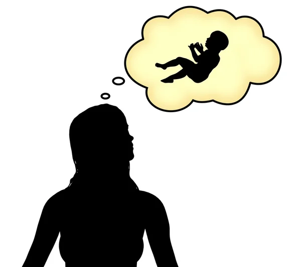Pensamentos de ter um bebê — Fotografia de Stock