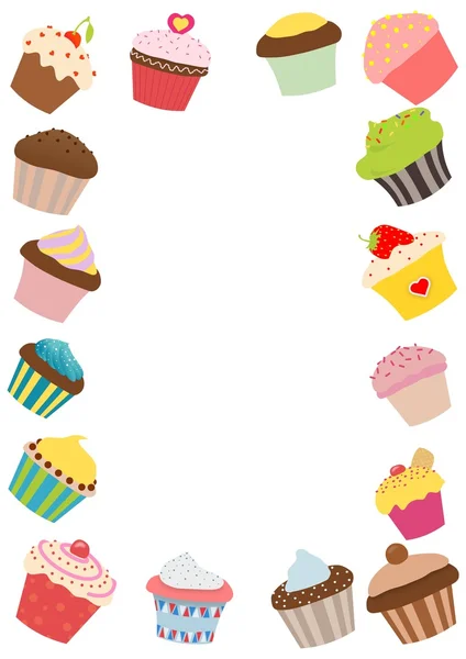 Cupcake frame — Stock Photo, Image