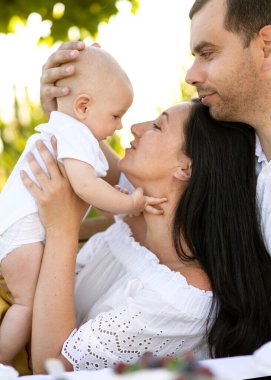 Mutlu aile arka bahçelerinde piknik yapıyor, çay partisi veriyor, sarılıyor, aile değerleri...