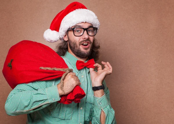 Verrückte Mode Weihnachtsmann claus — Stockfoto