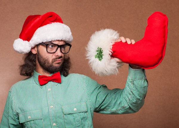 Verrückte Mode Weihnachtsmann claus — Stockfoto