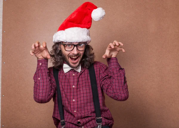 Verrückte Mode Weihnachtsmann claus — Stockfoto