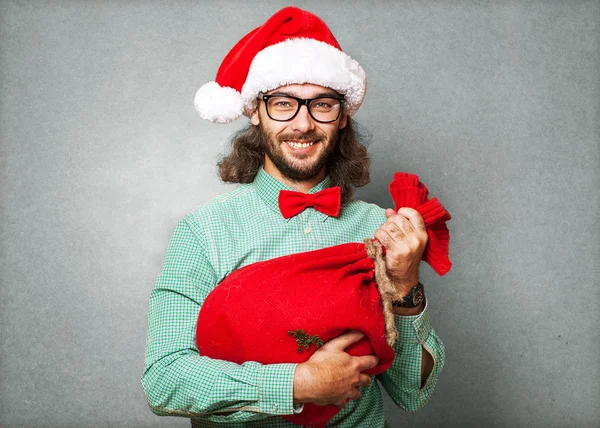 Kerstman met geschenken — Stockfoto