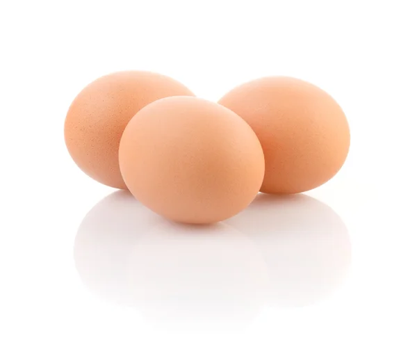 Three eggs isolated on white background — Stock Photo, Image