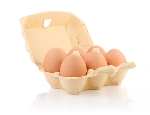 Brown eggs in the package Royalty Free Stock Photos