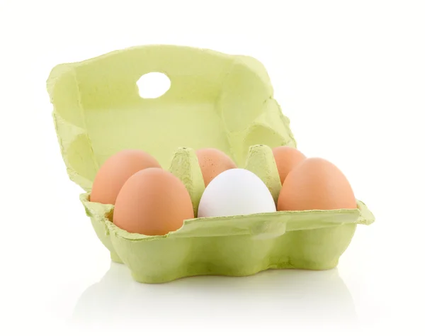 Six Eggs in the Package — Stock Photo, Image