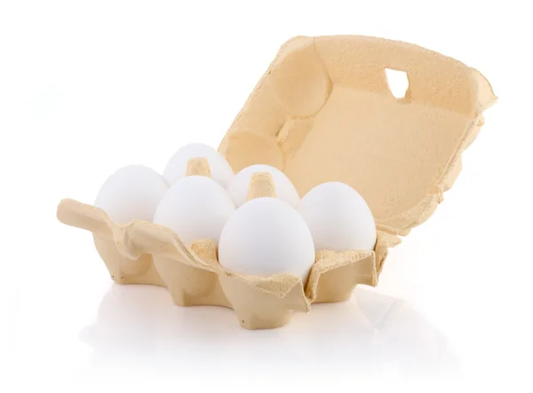 Six œufs dans le paquet Images De Stock Libres De Droits