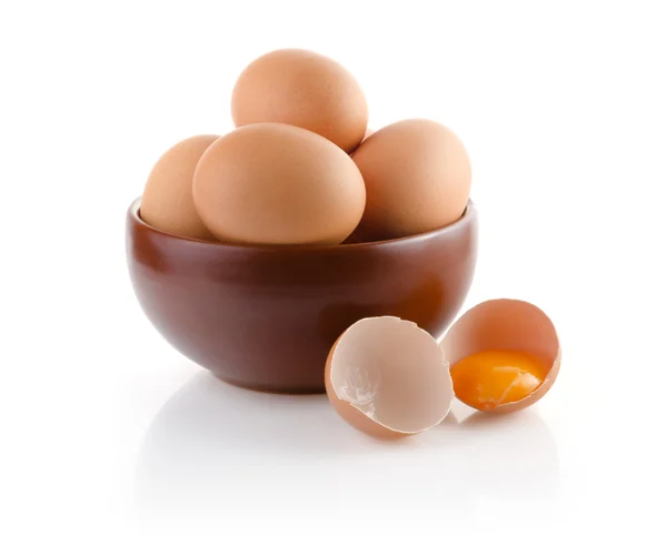 Brown Eggs in a bowl — Stock Photo, Image