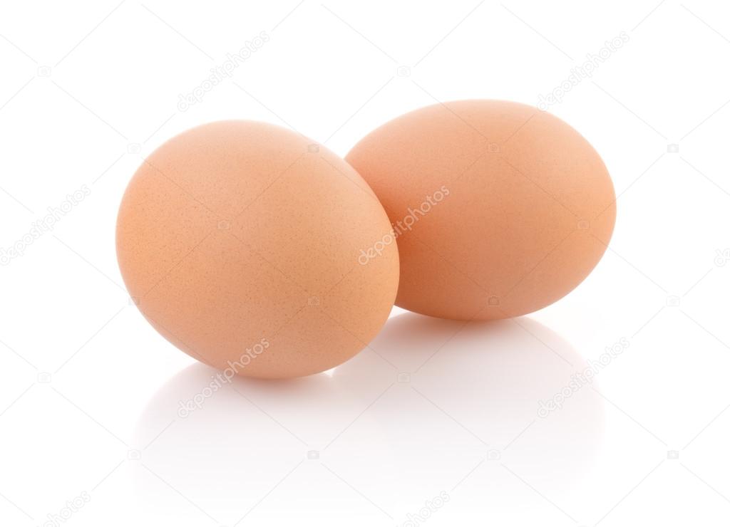 Two Brown Eggs on white