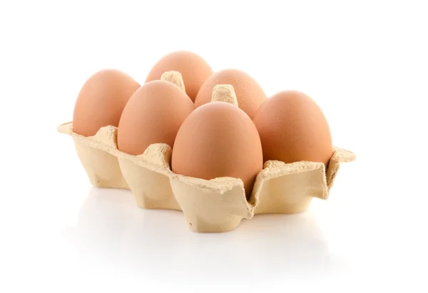 Brown eggs in the package — Stock Photo, Image