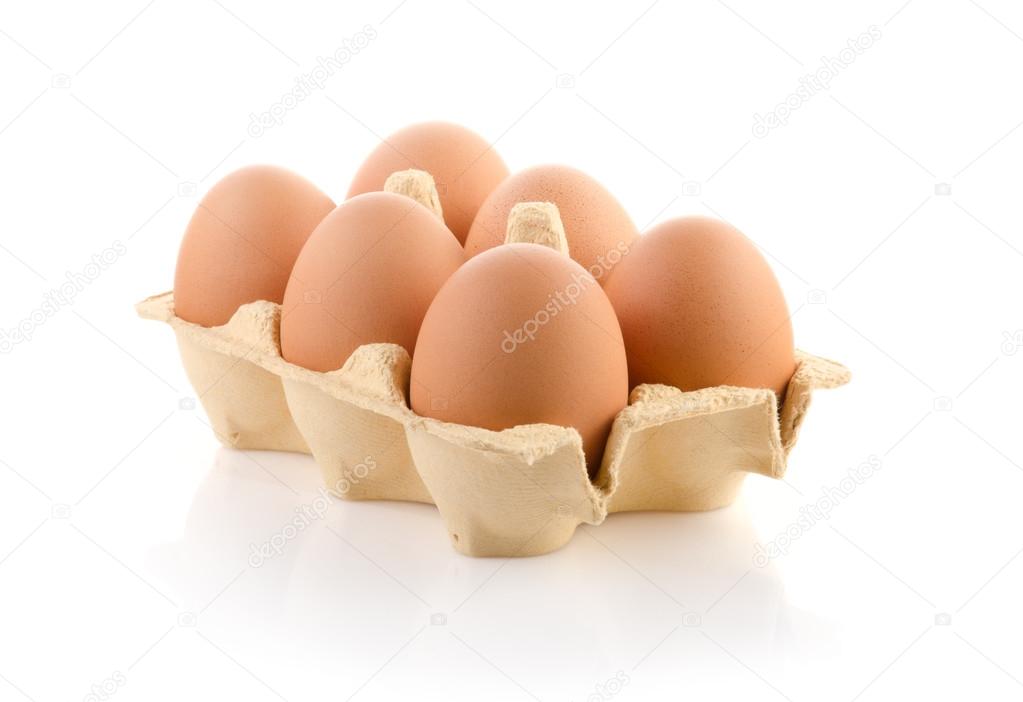 Brown eggs in the package