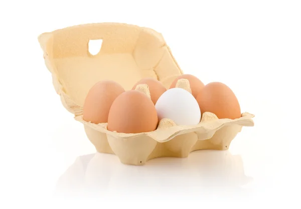 Six Eggs in the Package — Stock Photo, Image