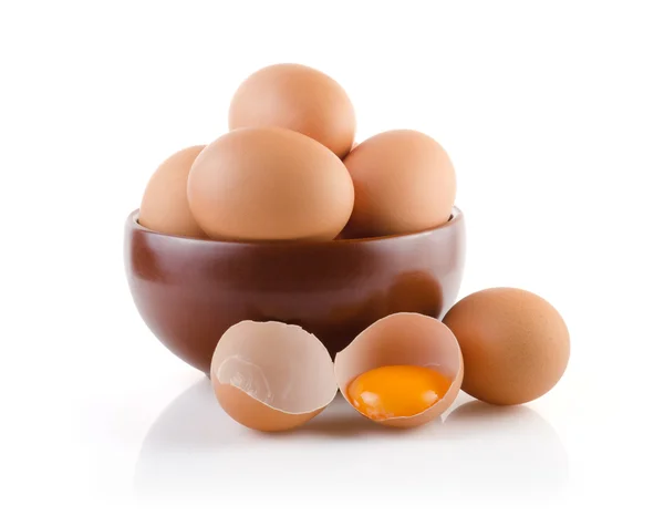 Brown Eggs in a bowl — Stock Photo, Image