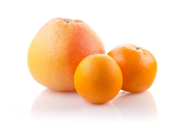 Greyfurt, portakal ve mandalina — Stok fotoğraf