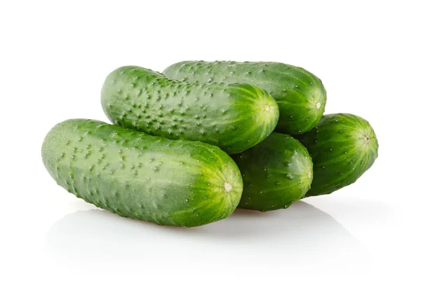 Fresh Cucumbers on white Stock Image