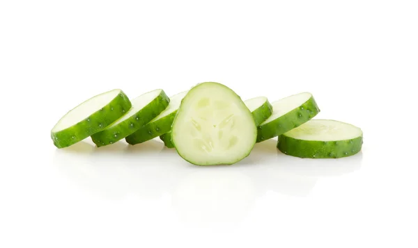 Cucumber slices on white background Stock Picture