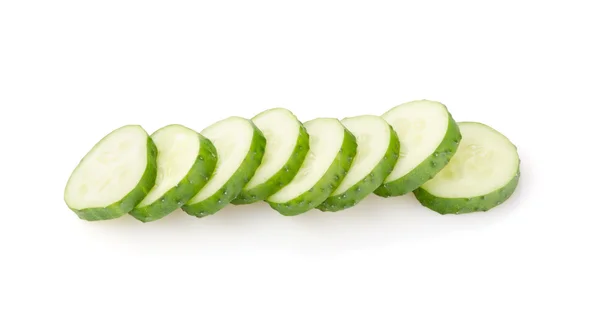 Cucumber slices on white Stock Image